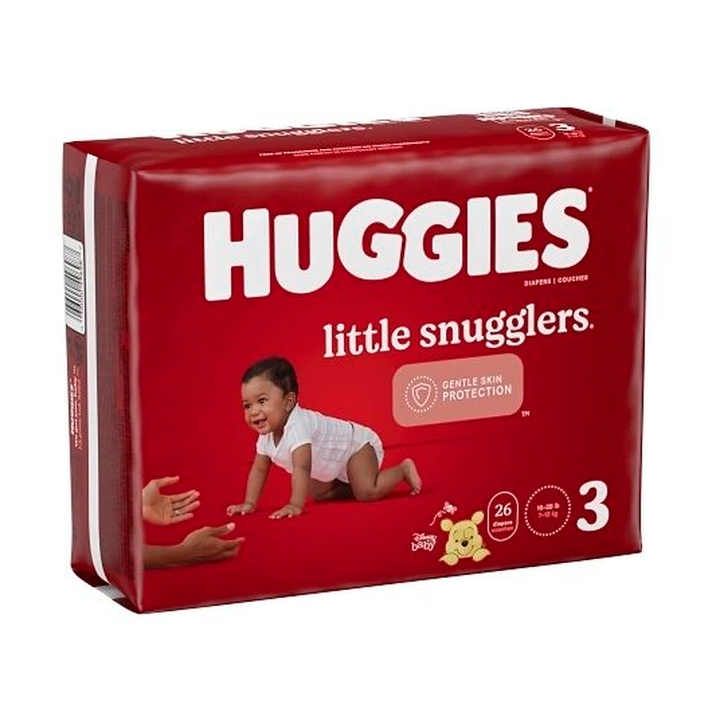 Huggies Size 3 Little Snuggler Diaper, Jumbo Pack, 26 Count -- 4 Per Case