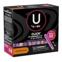 U By Kotex Click Super Plus Absorbency Compact Tampons, 16 count -- 8 per case