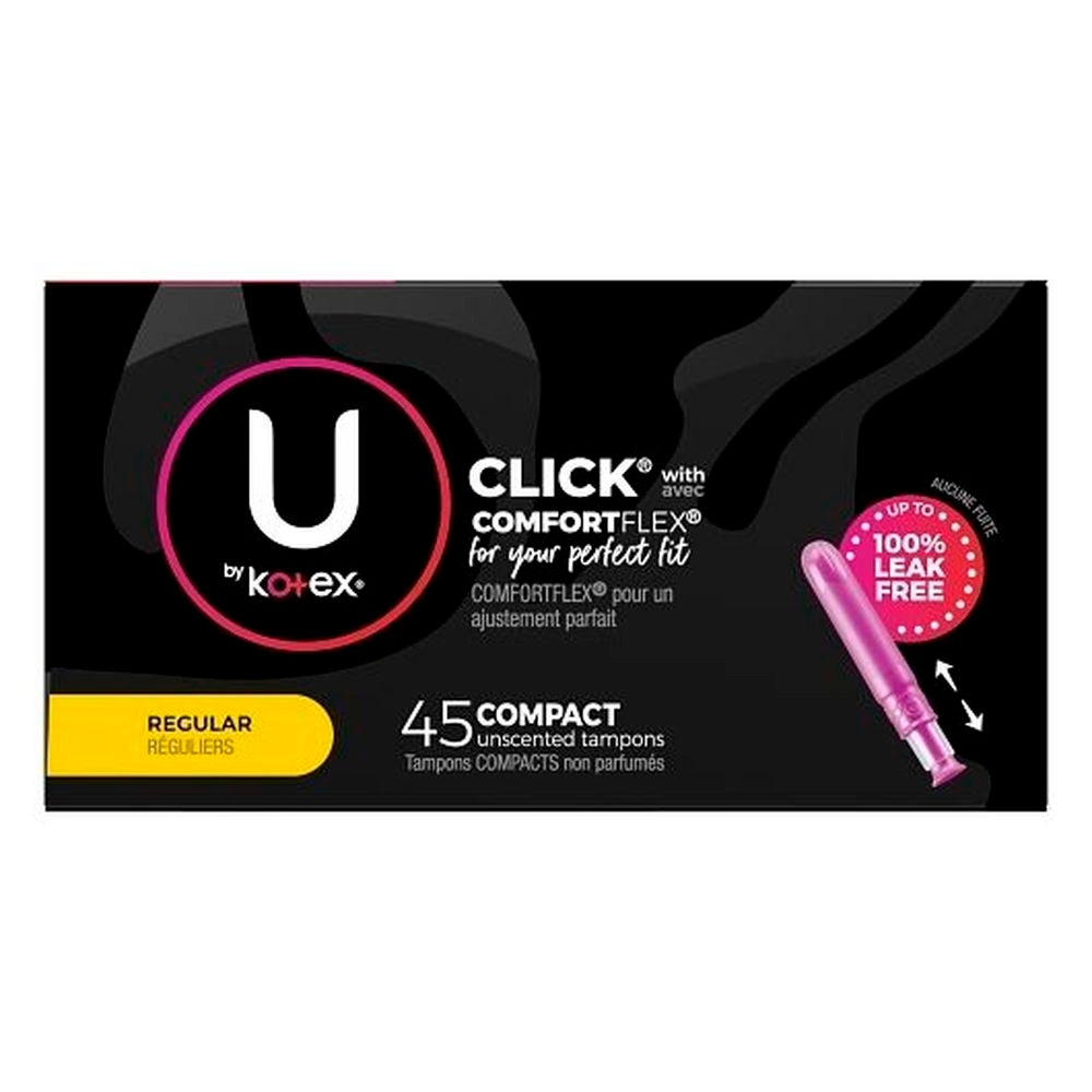 U By Kotex Super Premium Regular Absorbent Tampon, 45 Count -- 6 Per Case