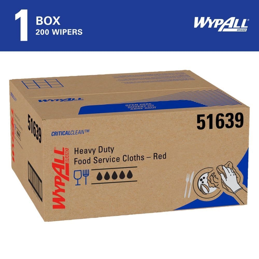 WypAll CriticalClean Red Foodservice Cloth, 200 count