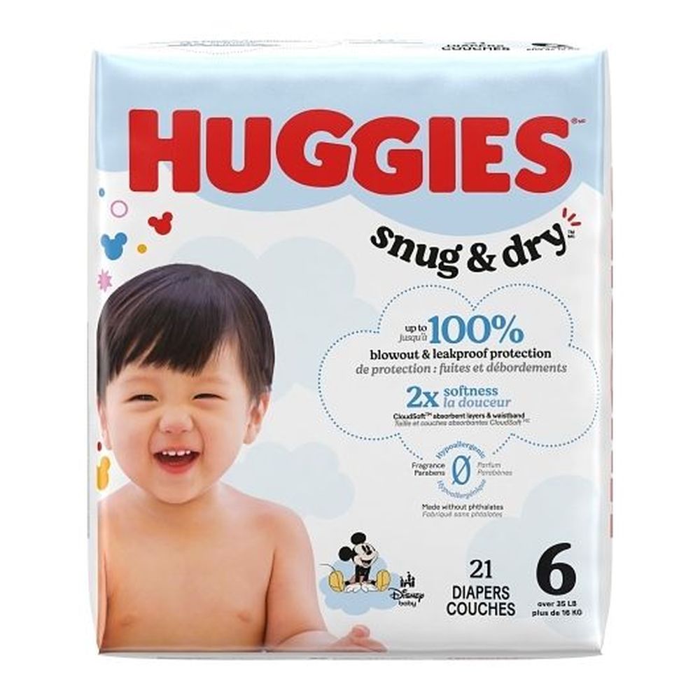 Huggies Snug And Dry Size 6 Diaper Jumbo Pack, 21 Count -- 4 Per Case