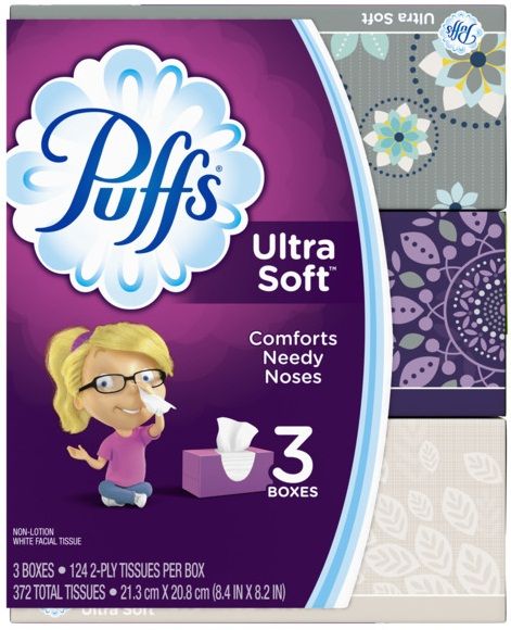 Puffs Ultra Soft Non Lotion Facial Tissue, 372 Count -- 8 Per Case