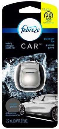 Febreze Platinum Ice Vent Clip Car Air Freshener, 0.7 Fluid Ounce -- 8 Per Case