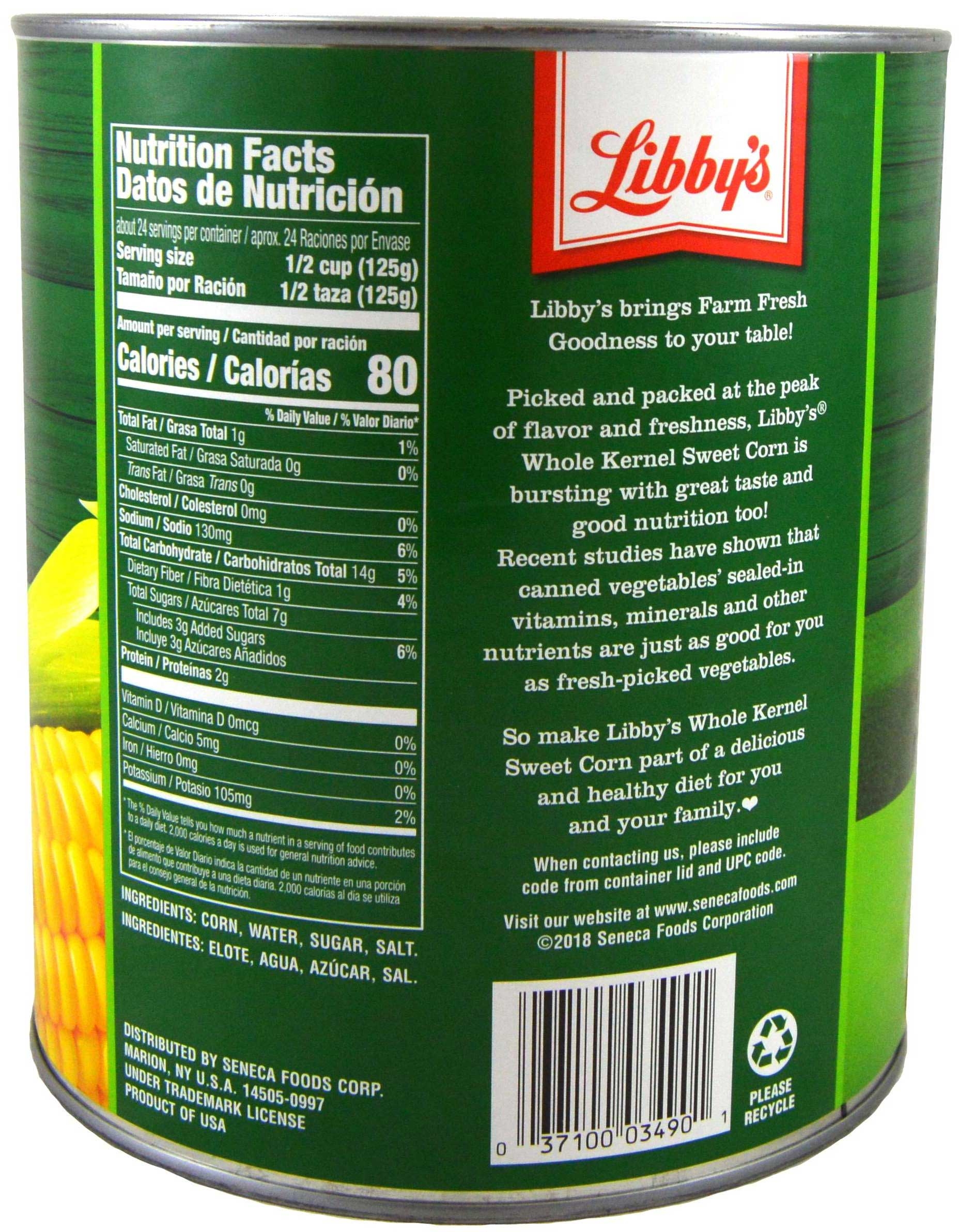 Libbys Low Sodium Whole Kernel Sweet Corn, 106 Ounce -- 6 per case