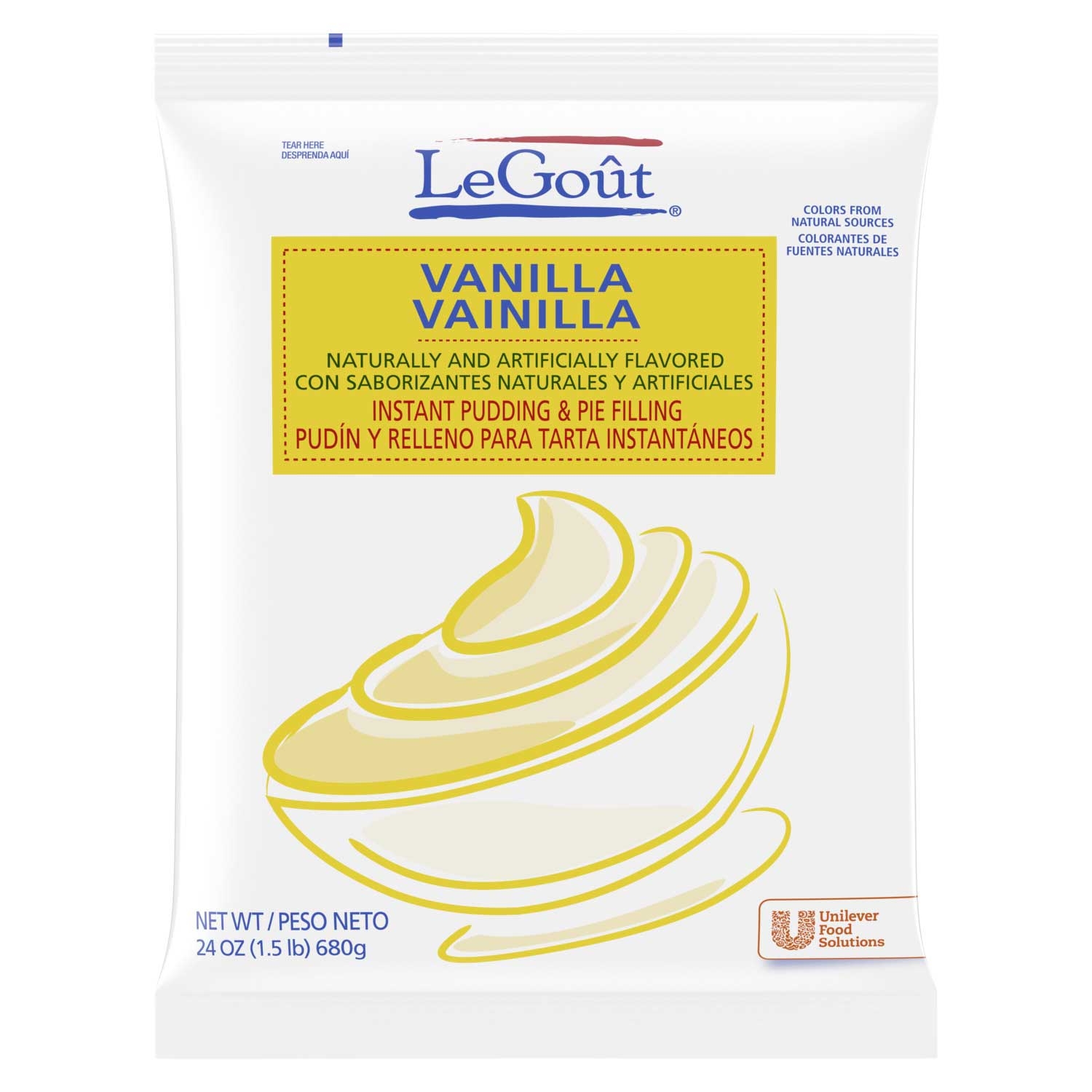 LeGout Vanilla Instant Pudding and Pie Filling, 24 Ounce -- 12 per case