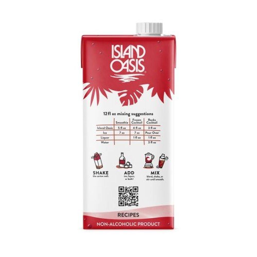 Island Oasis Strawberry Beverage Mix, 1 Liter -- 12 Per Case