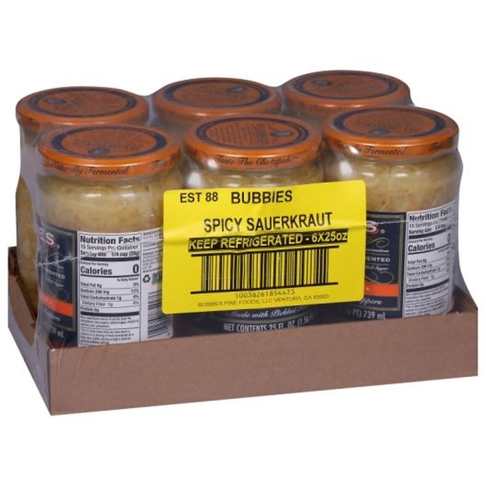 Bubbies Spicy Sauerkraut, 33 Fluid Ounce - 6 per case