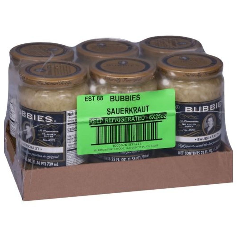 Bubbies Sauerkraut, 25 Fluid Ounce -- 6 Per Case