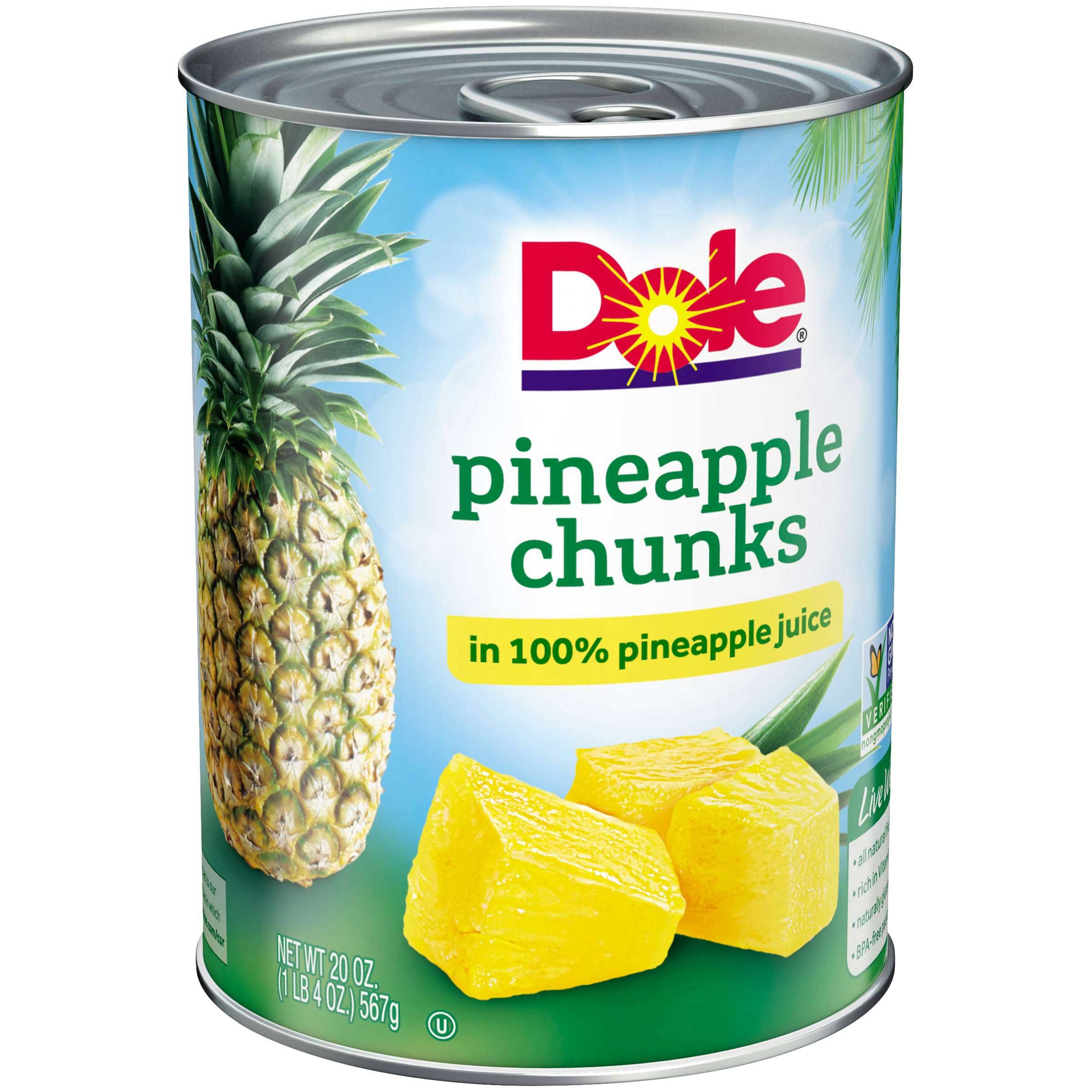Dole Pineapple Chunks in Juice, 20 Ounce -- 12 per case.
