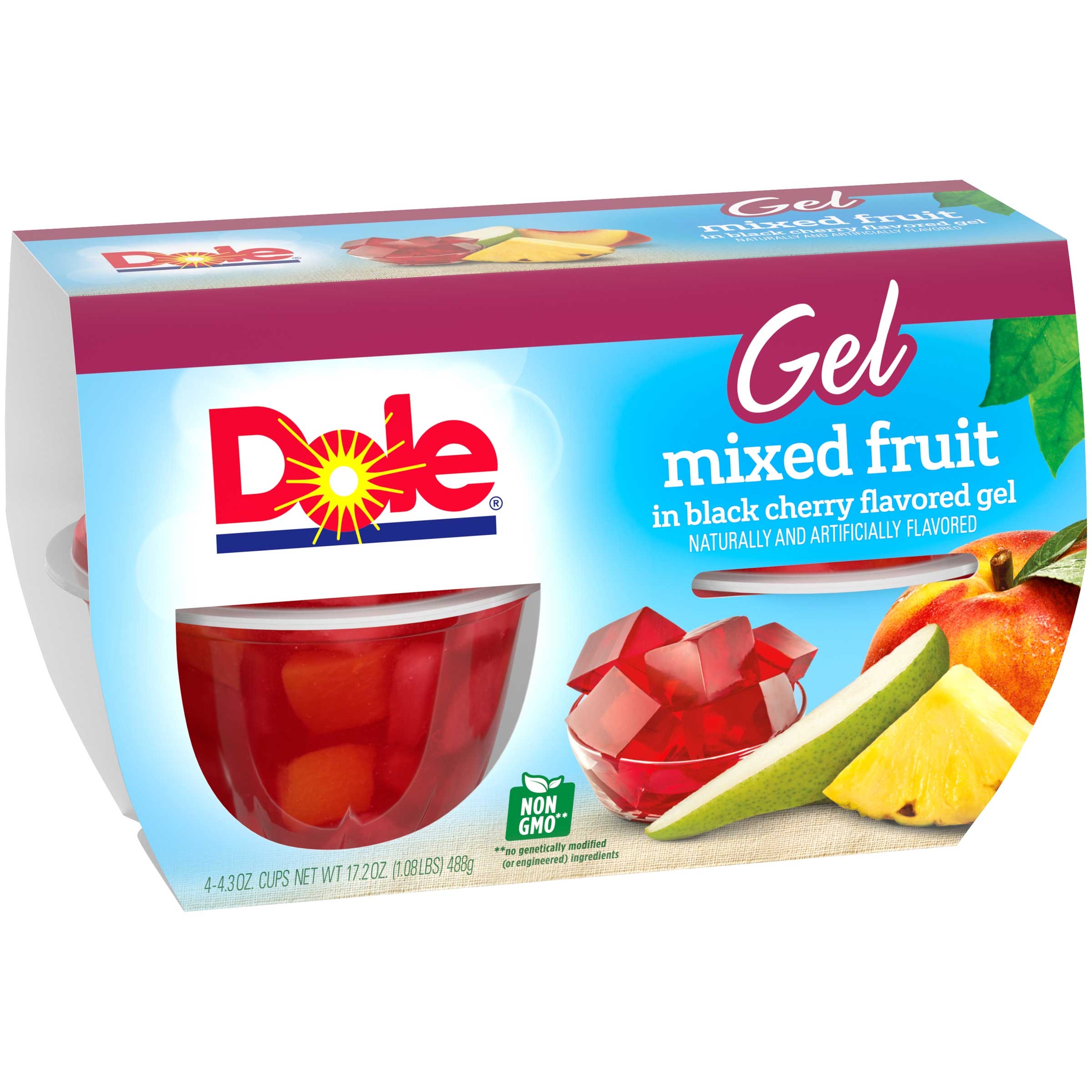 Dole Mixed Fruit in Black Cherry Gelatin, 17.2 Ounce -- 6 per case.