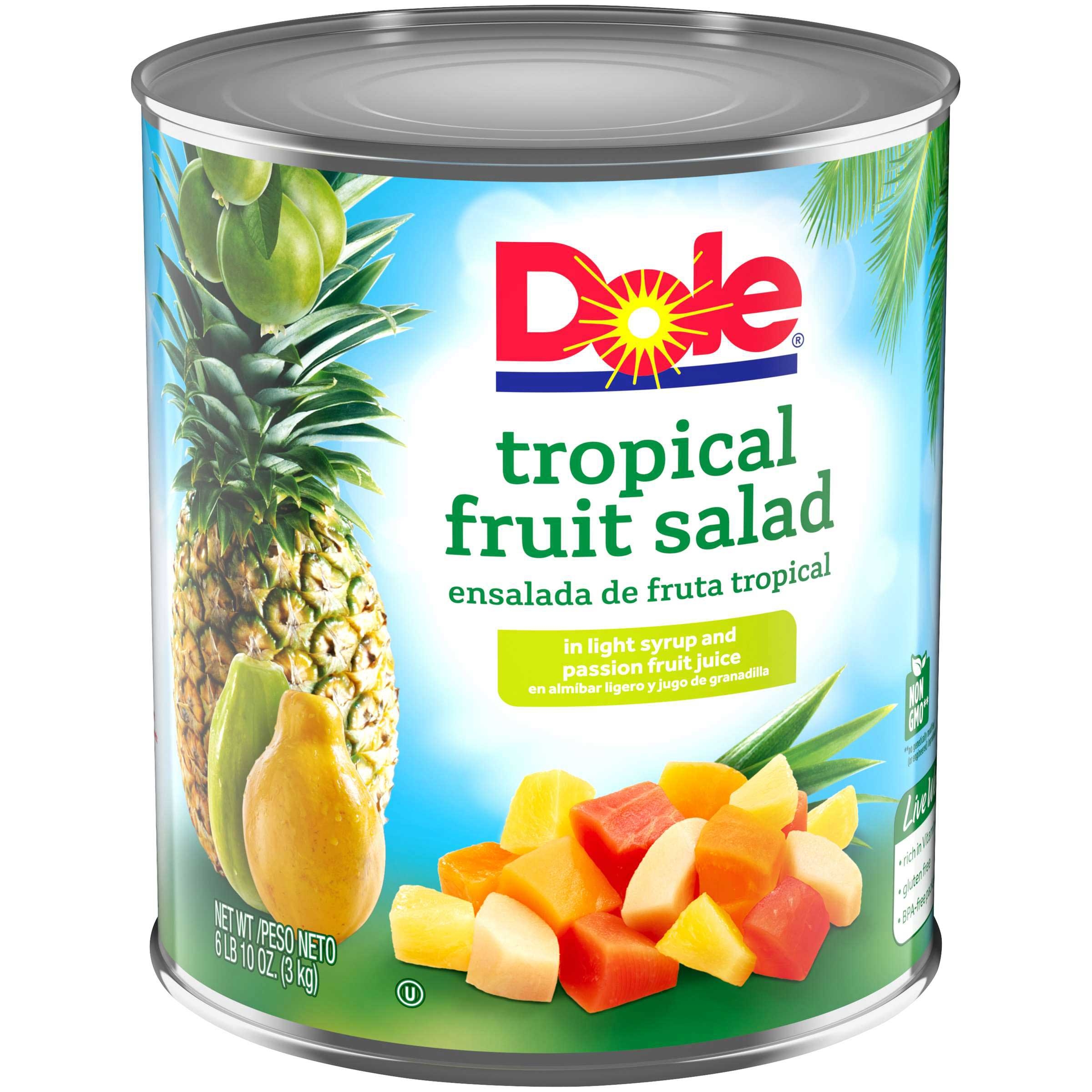 Dole Tropical Fruit Salad In Light Syrup, 100 Ounce