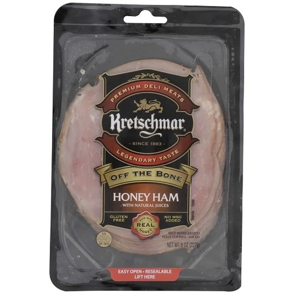 Kretschmar Off The Bone Premium Deli Sliced Honey Ham, 0.5 Pound - 14 per case