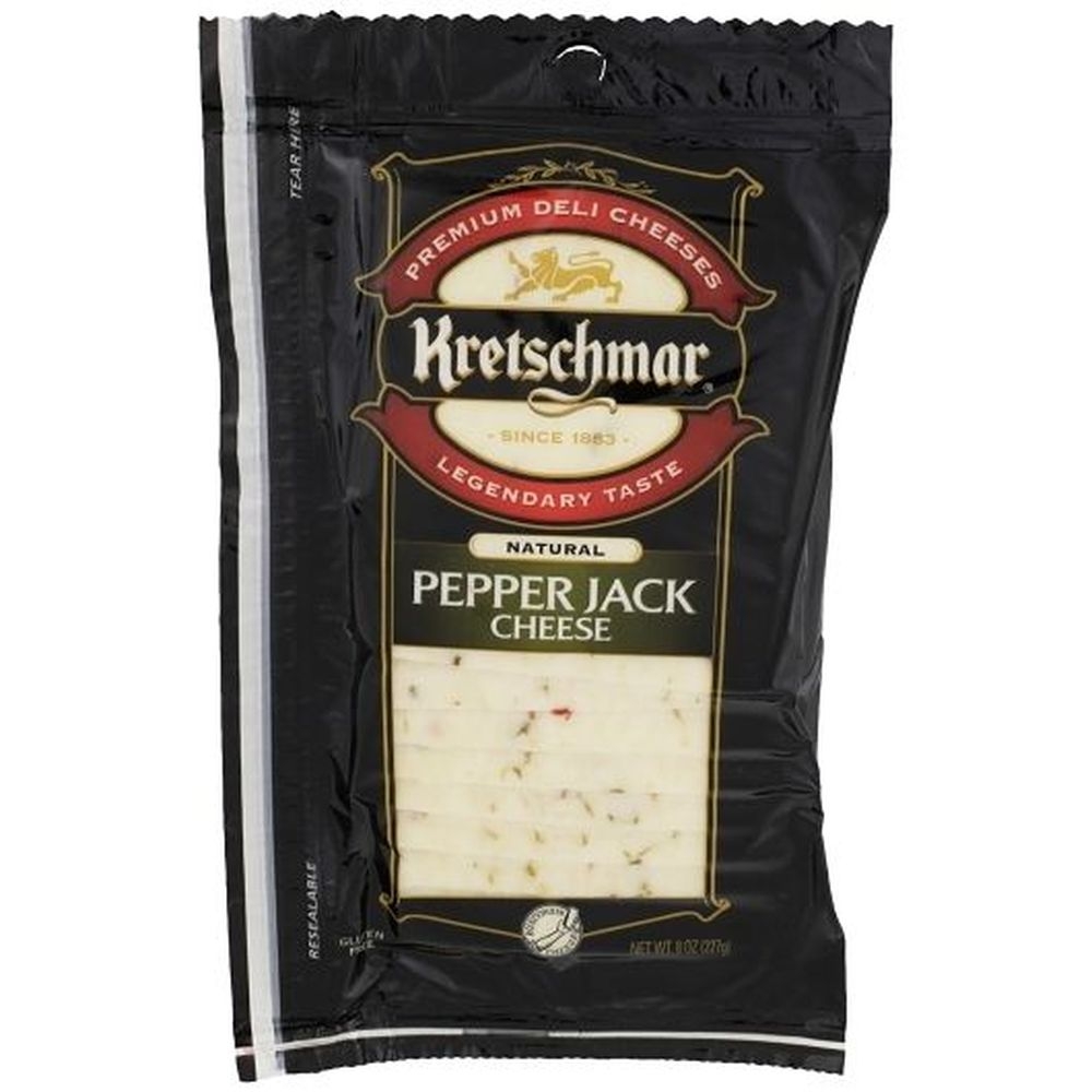 Kretschmar Sliced Pepper Jack Cheese, 8 Ounce - 12 per case