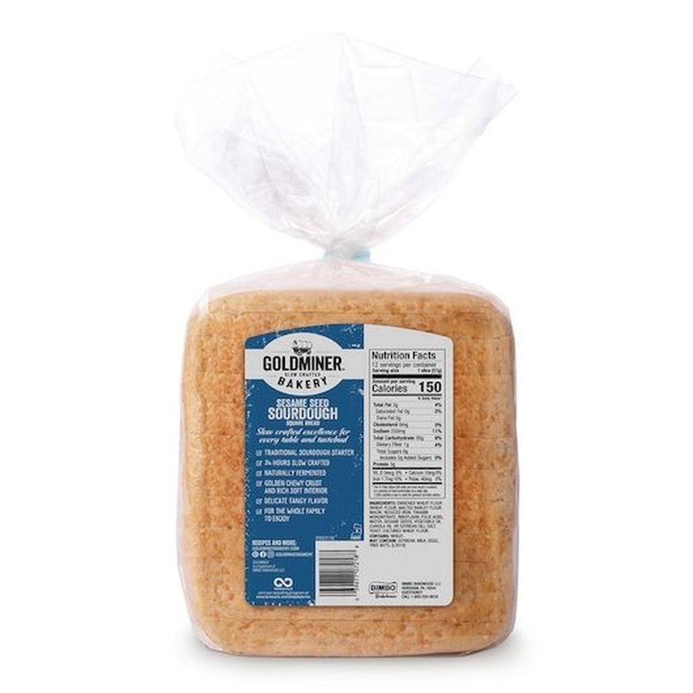 Goldminer Sesame Seed Sourdough Square Bread, 24 Ounce -- 10 per case