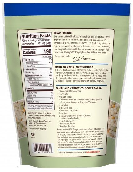 Bob's Red Mill Tri-color Pearl Couscous, 16 Ounce -- 4 Per Case