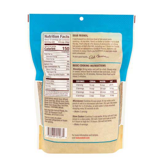 Bob's Red Mill 7 Grain Hot Cereal, 25 Ounce -- 4 Per Case