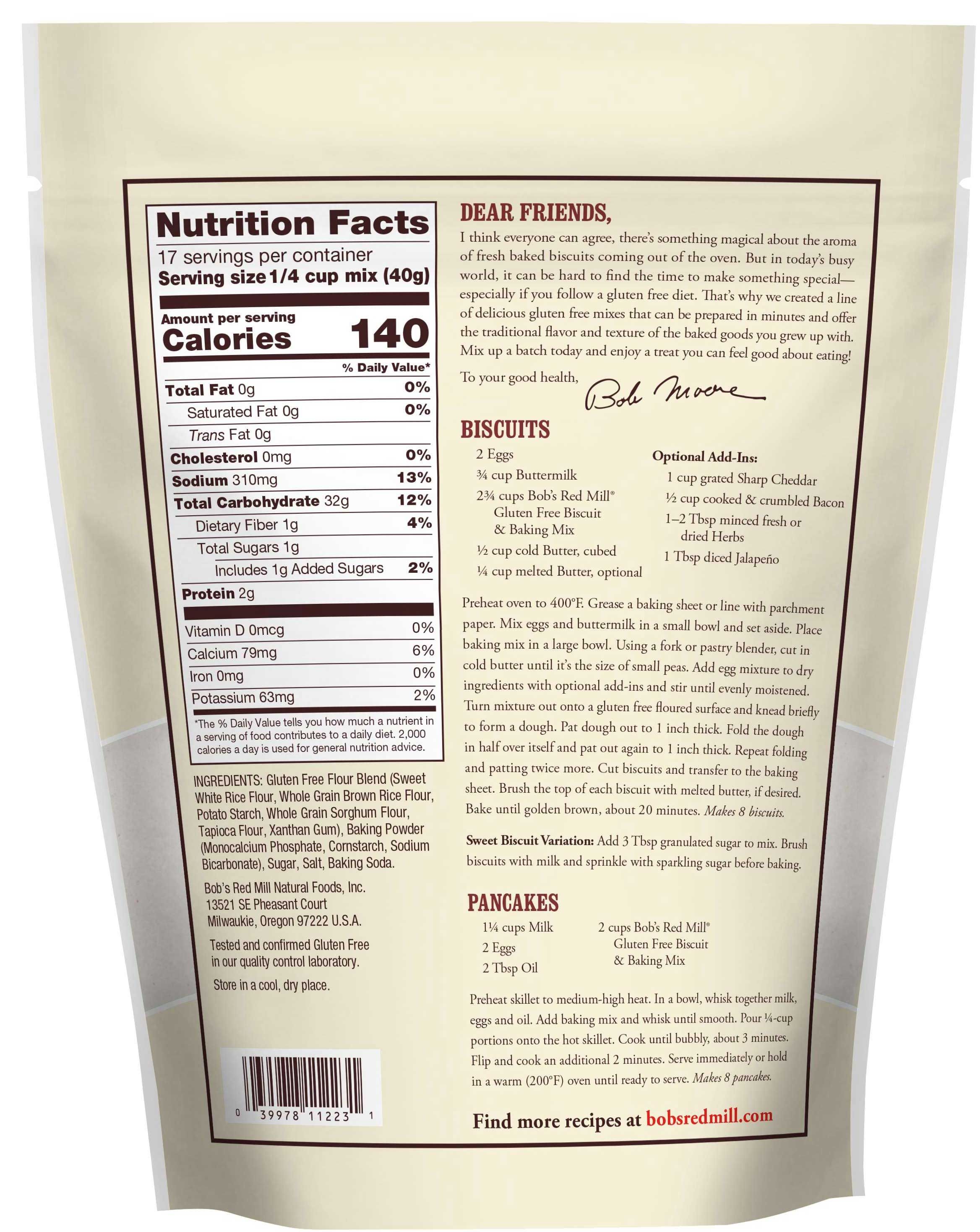 Bob's Red Mill Gluten Free Biscuit And Baking Mix, 24 Ounce -- 4 Per Case
