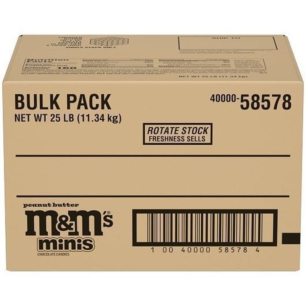 M and Ms Mini Peanut Butter Milk Chocolate Candies, 25 Pound