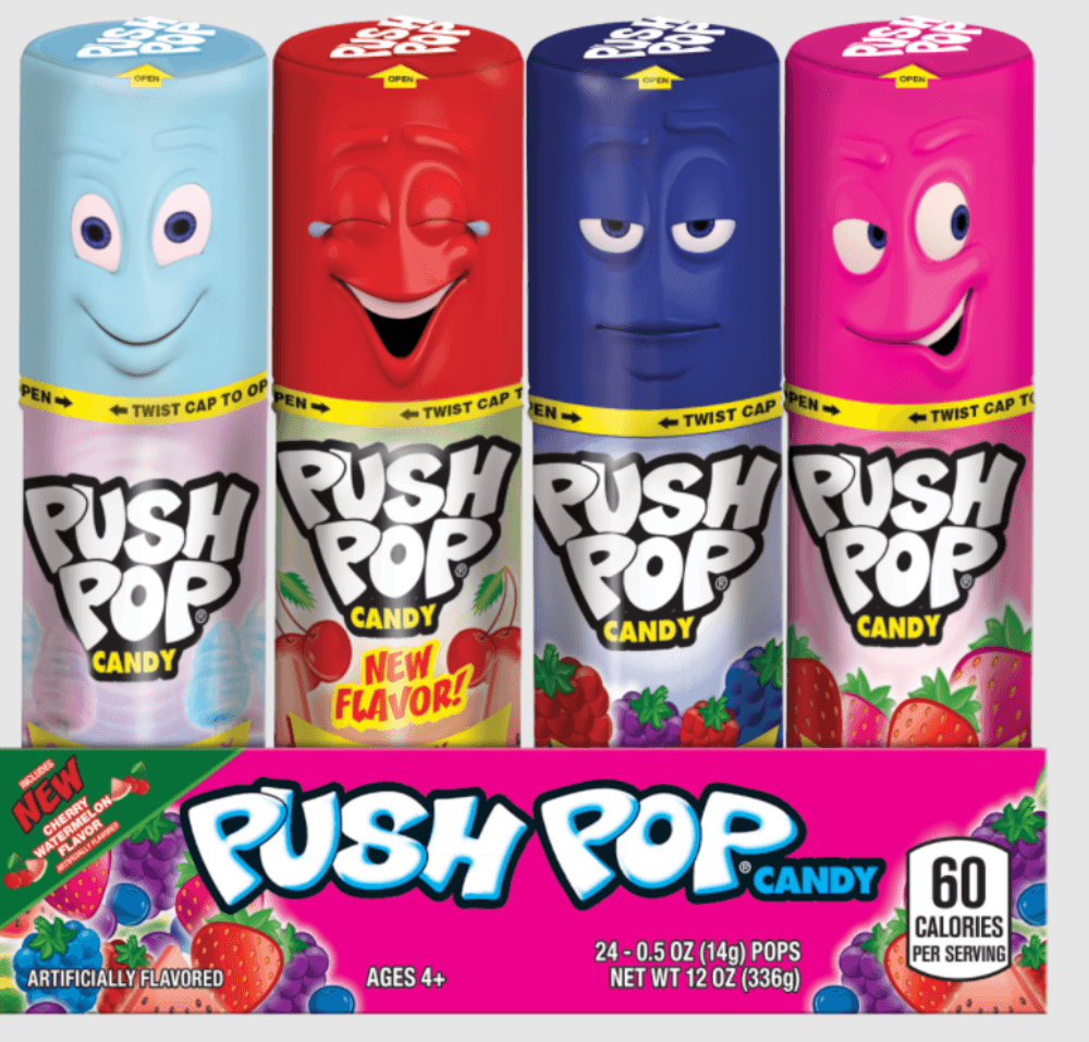The Topps Company Push Pop Candy -- 576 per case.
