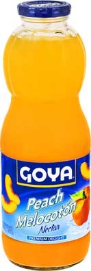Goya Peach Nectar Juice, 33.8 Ounce -- 12 per case.