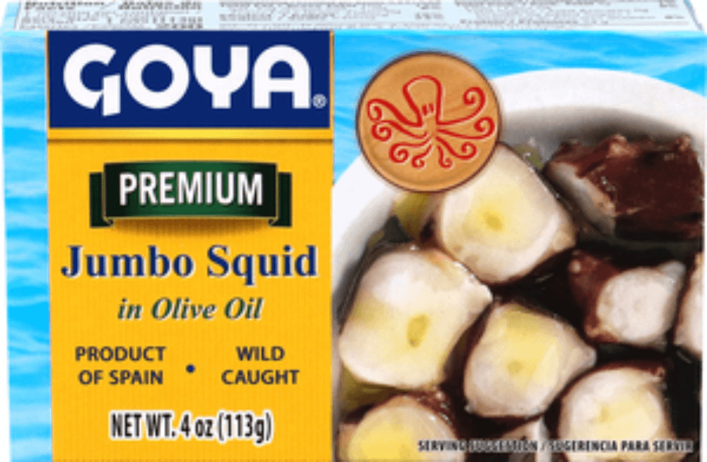 Goya Jumbo Squid/Octopus Style in Olive Oil, 4 Ounce -- 25 per case.