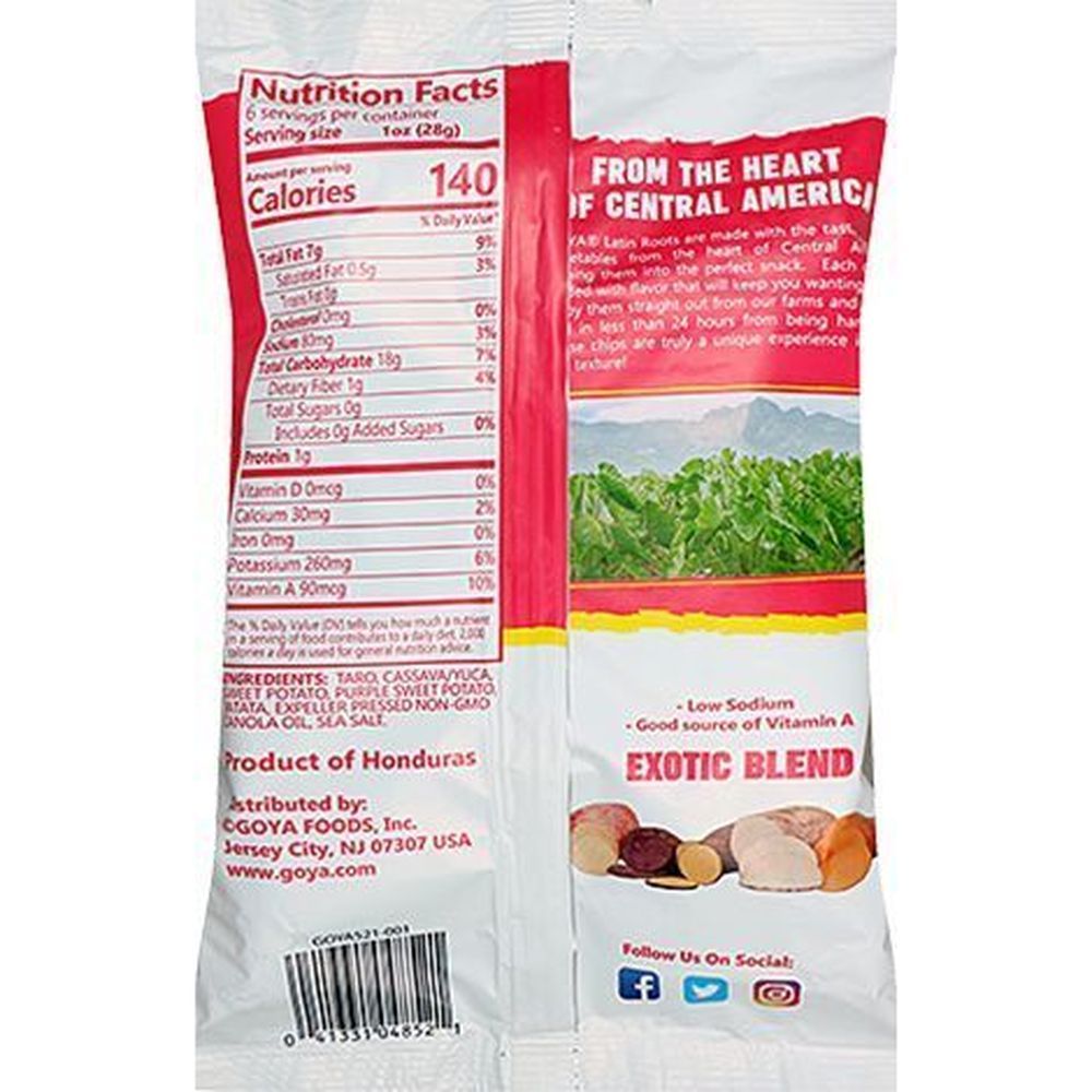 Goya Exotic Blend Latin Roots Chips, 6 Ounce -- 6 Per Case