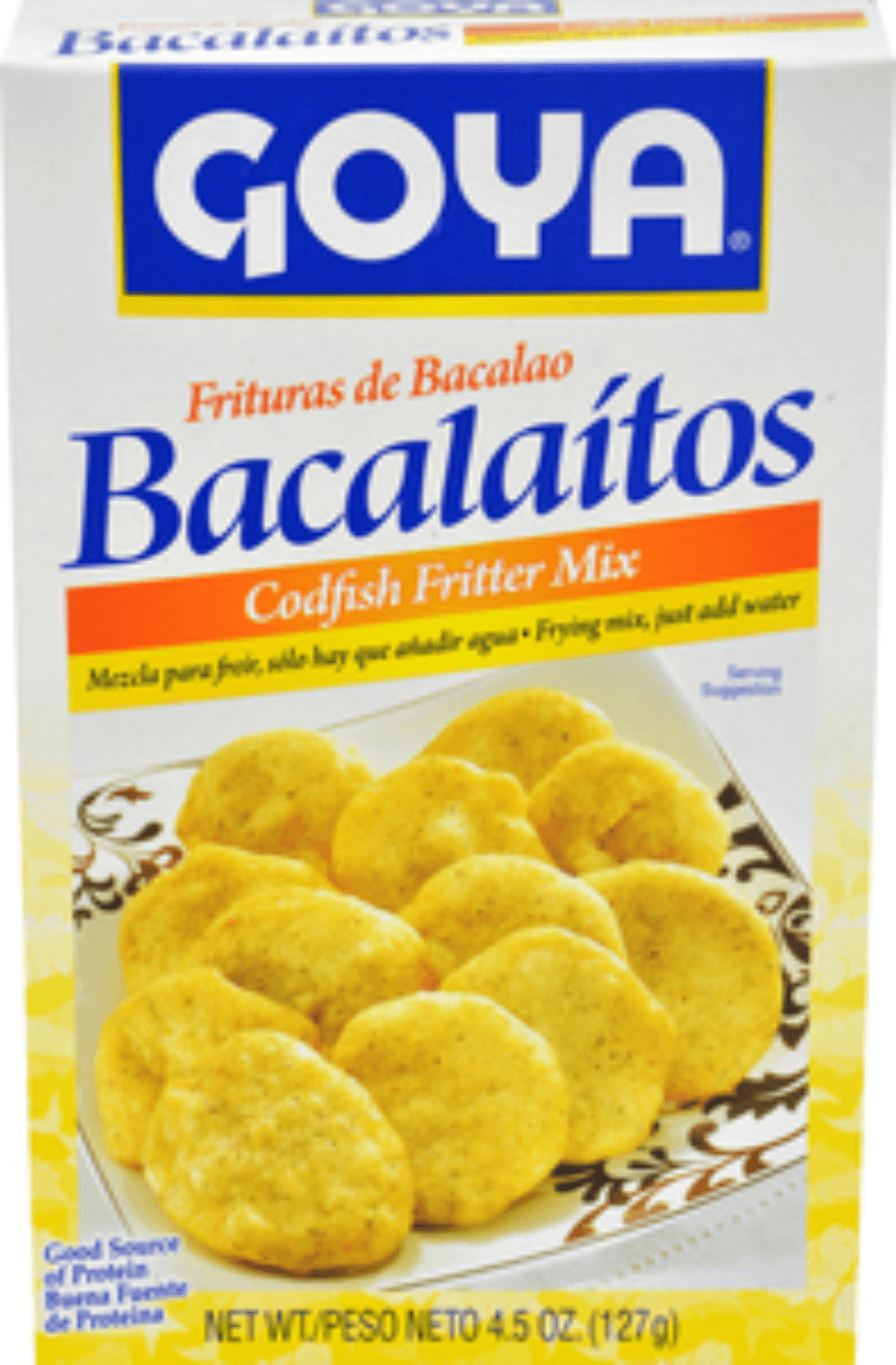 Goya Bacalaitos Codfish Batter Mix - 4.5 oz. pack, 24 per case