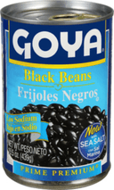 Goya Low Sodium Black Beans - 15.5 oz. can, 24 cans per case