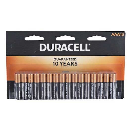 Duracell Alkaline AAA Primary Major Cell - 16 count per pack -- 20 packs per case