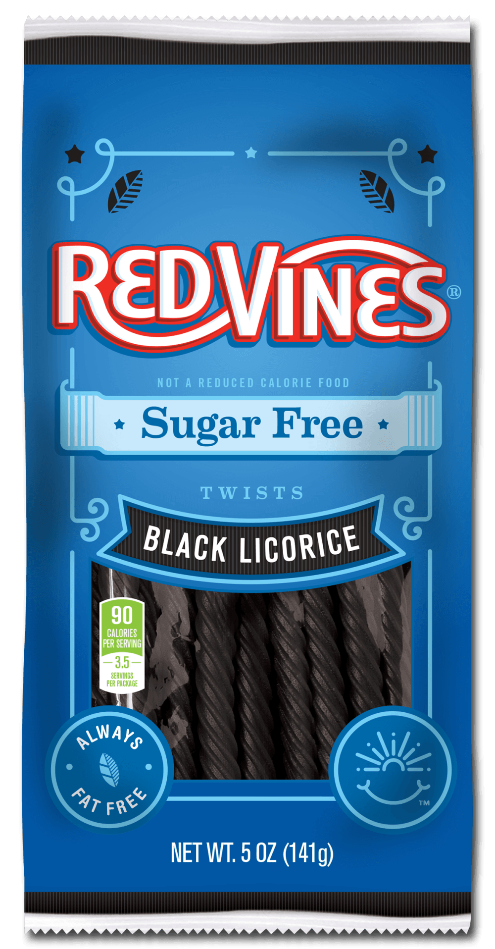 Red Vines Black Licorice Sugar Free Vines, 5 Ounce -- 12 Per Case