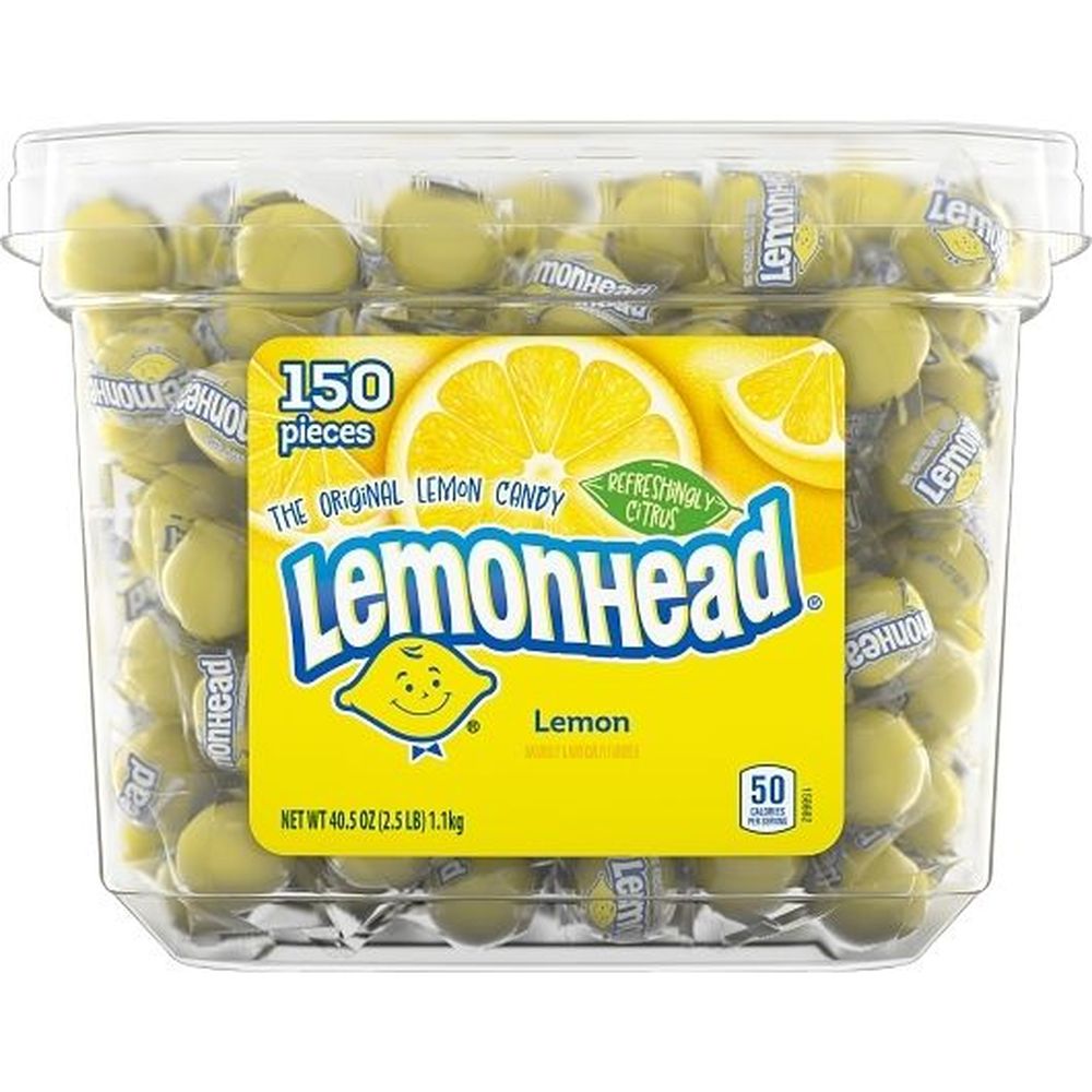 Lemonhead Lemon Candy, 40.5 Ounce Tub -- 4 Per Case