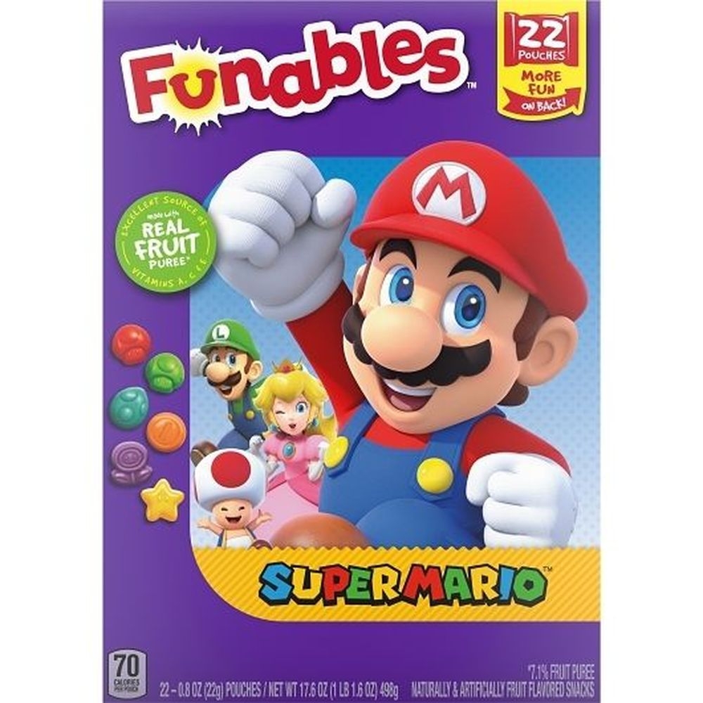 Funables Super Mario Fruit Flavored Snacks, 17.6 Ounce - 5 per case