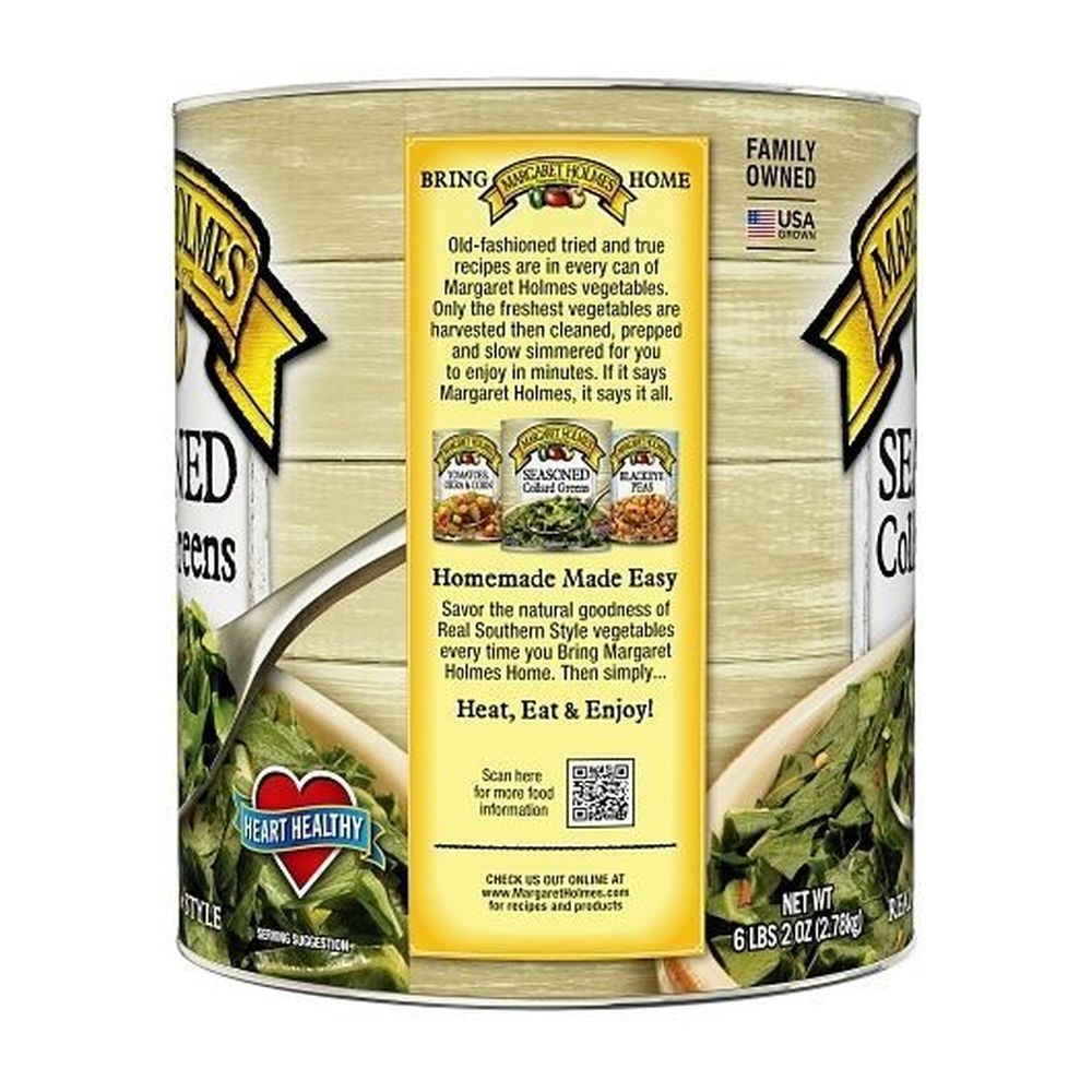 Margaret Holmes Seasoned Collard Greens, 98 Ounce -- 6 per case