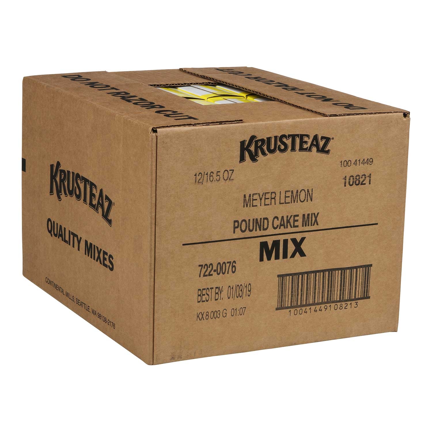 Krusteaz Meyer Lemon Pound Cake Mix, 16.5 Ounce -- 12 Per Case