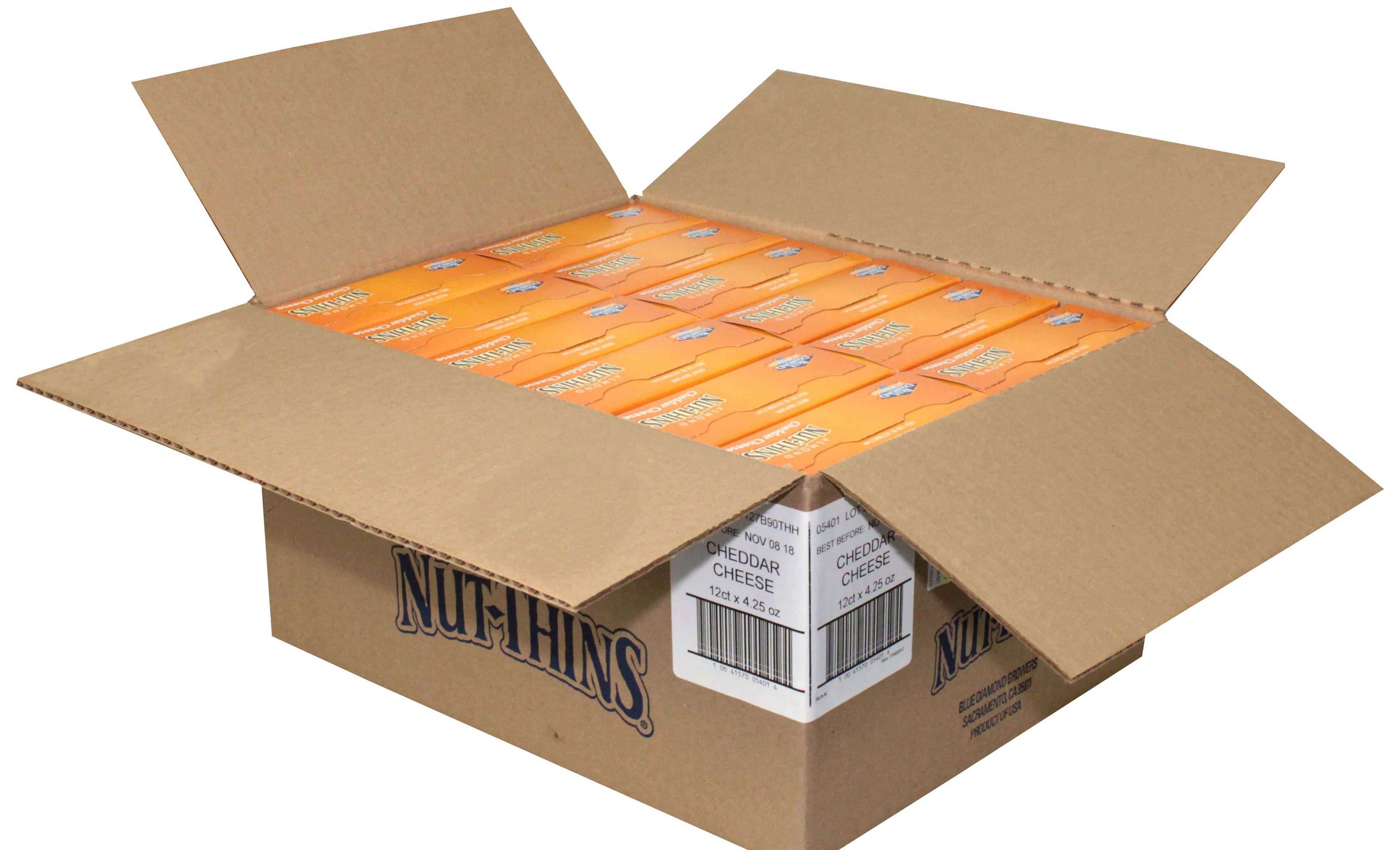 Blue Diamond Cheddar Cheese Nut Thins Cracker, 4.25 Ounce -- 12 Per Case