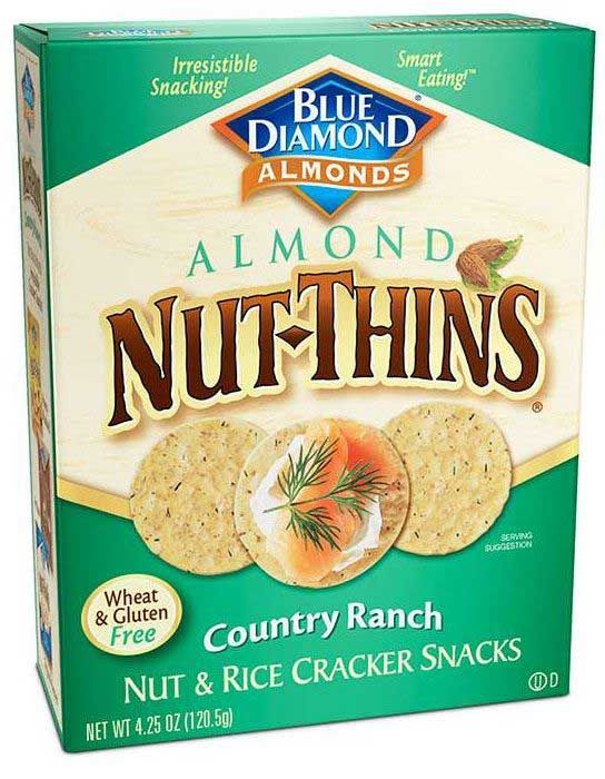 Nut-thins Blue Diamond Country Ranch Cracker, 4.25 Ounce -- 12 Per Case
