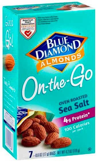Blue Diamond 100 Calories Dry Roasted Sea Salt Almonds, 4.2 Ounce -- 6 per case