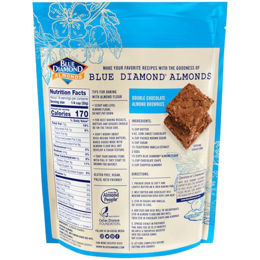 Blue Diamond Almond Flour, 1 Pound -- 4 Per Case