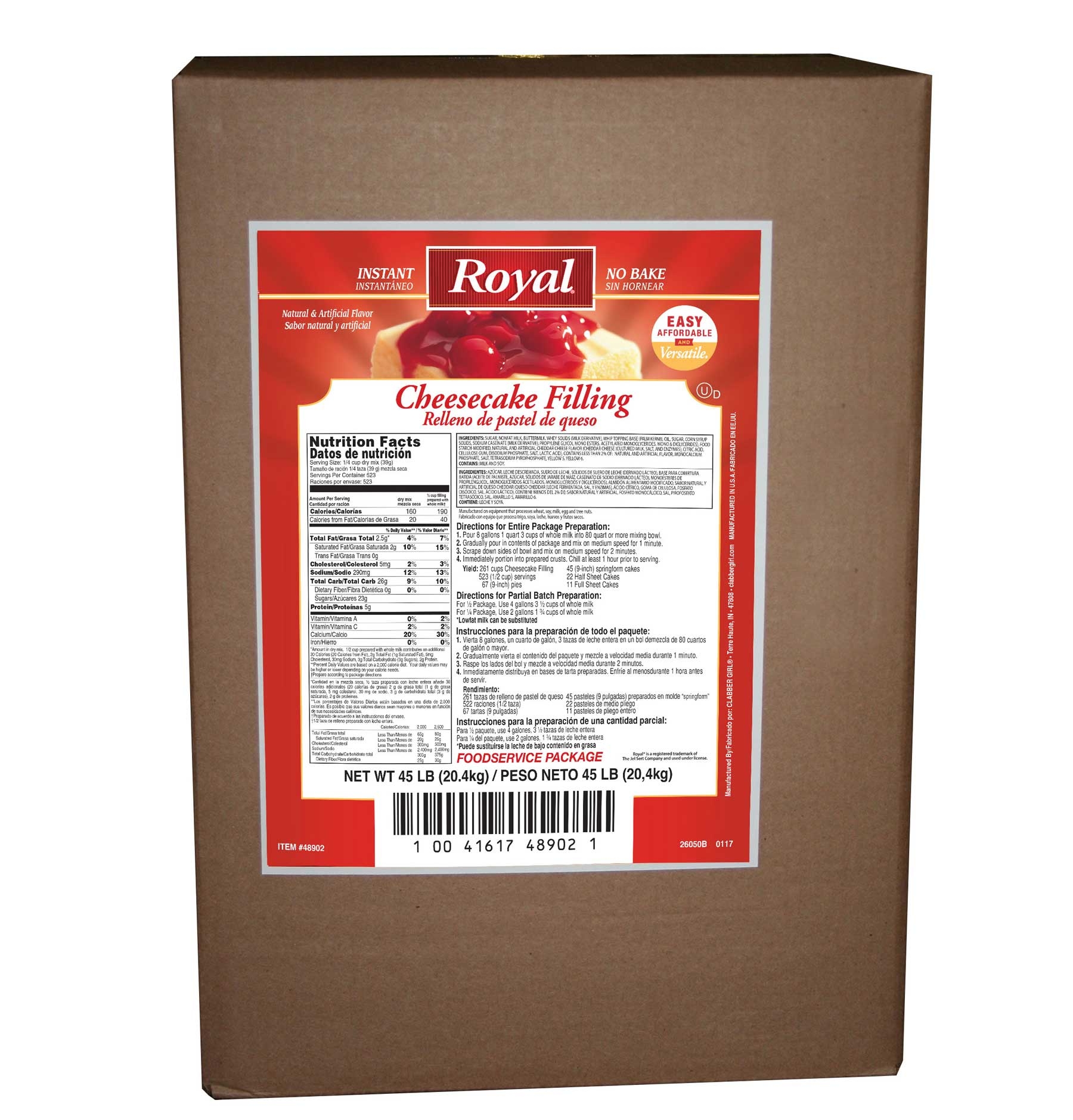 Royal Instant Cheesecake Filling, 45 Pound.