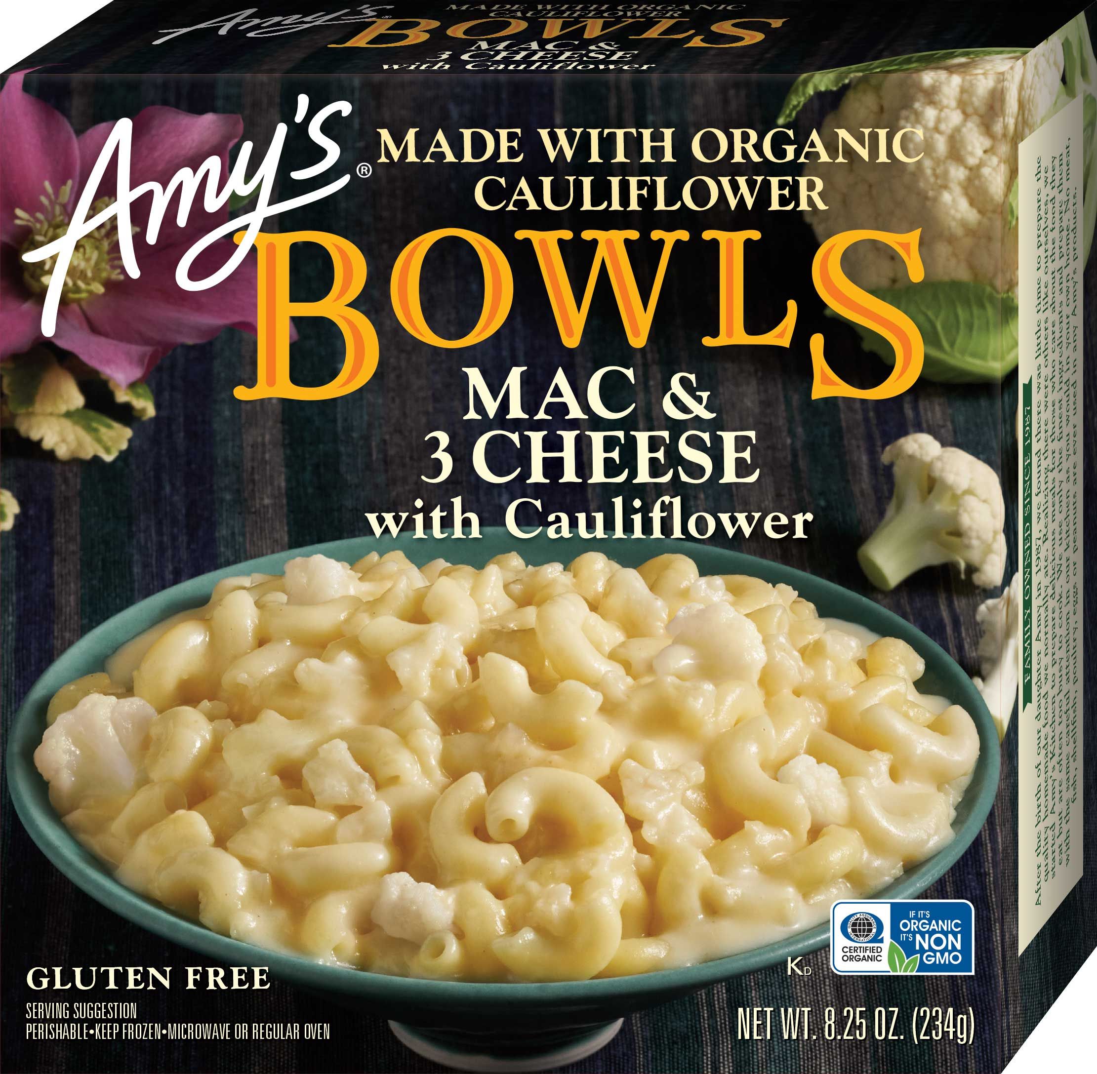Amy's Macaroni And 3 Cheese With Cauliflower Bowl, 8.25 Ounce -- 12 Per Case