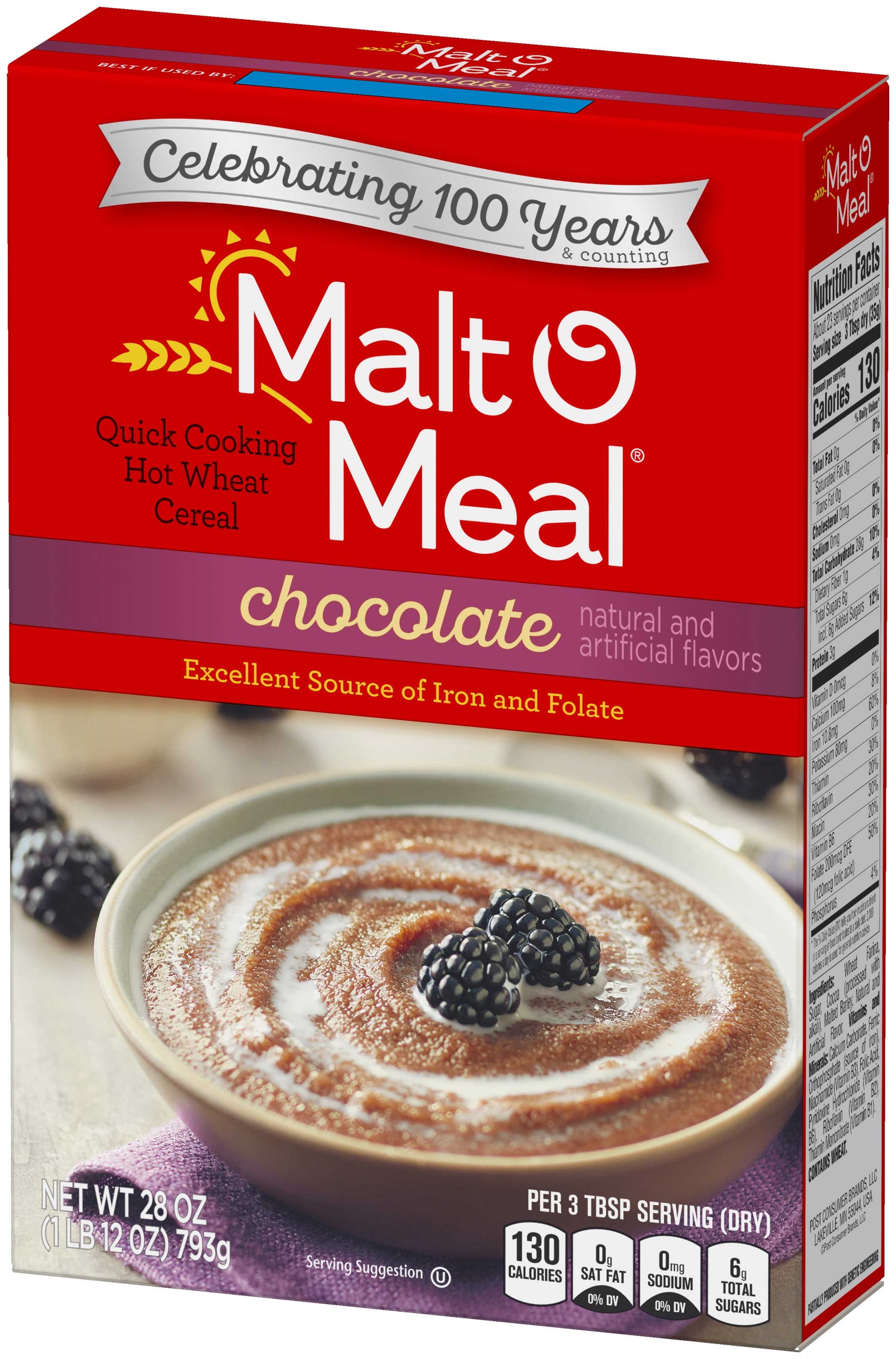 Malt-O-Meal Chocolate Hot Wheat Cereal, 28 Ounce
