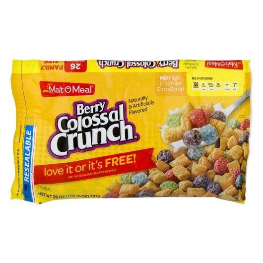 Malt O Meal Berry Colossal Crunch Cereal, 26 Ounce -- 6 per case