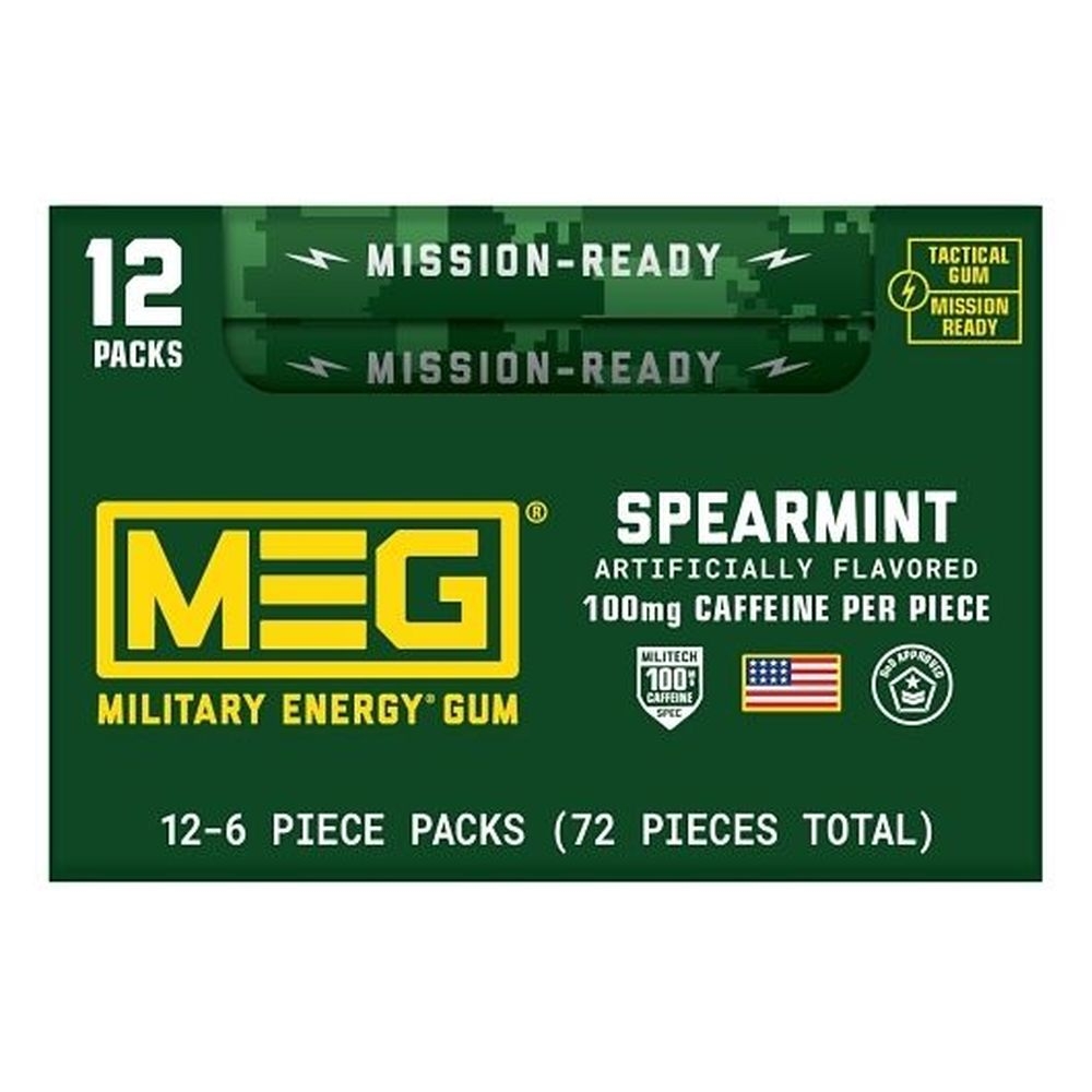 Meg Spearmint Energy Gum, 5 count -- 192 per case