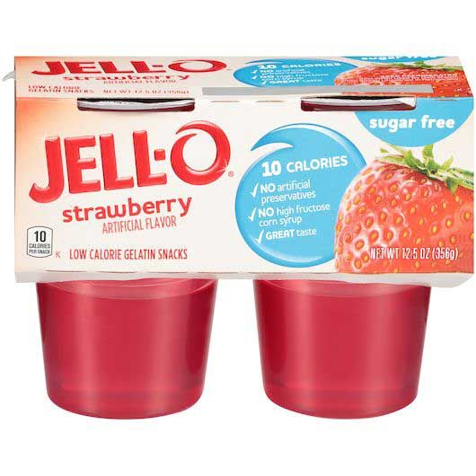 Jell-o Sugar Free Ready To Eat Strawberry Gelatin, 3.14 Ounce -- 24 Per Case