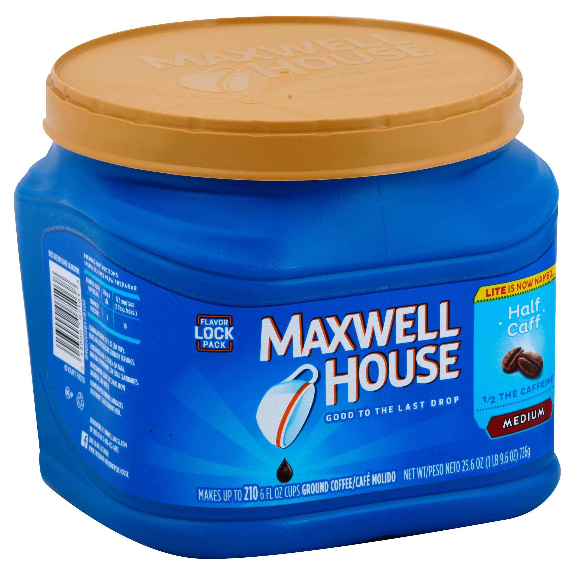 Maxwell House Half Caff Ground Coffee, 1.6 Pound -- 6 Per Case