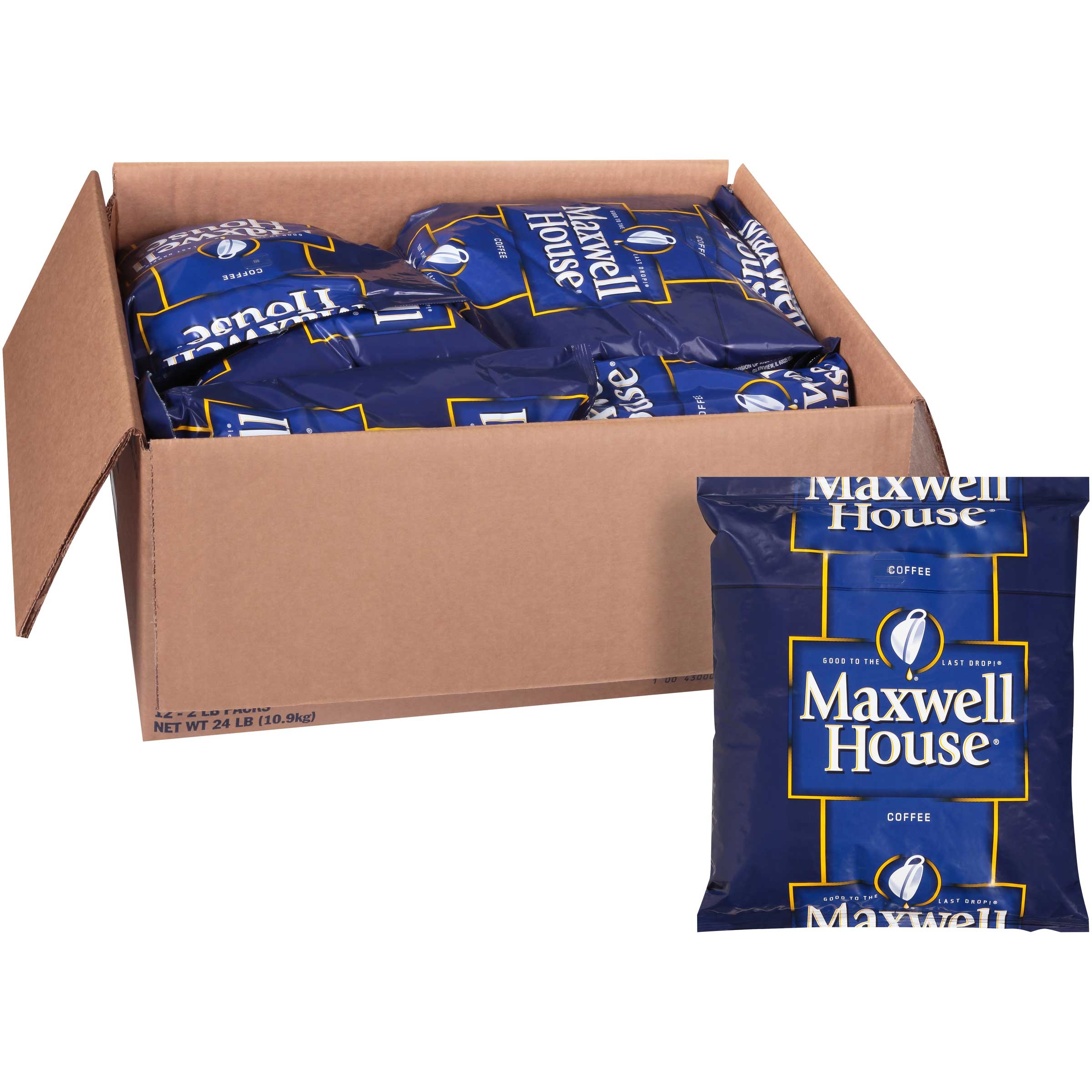 Maxwell House Regular Roast Whole Bean Coffee, 2 pound -- 12 per case