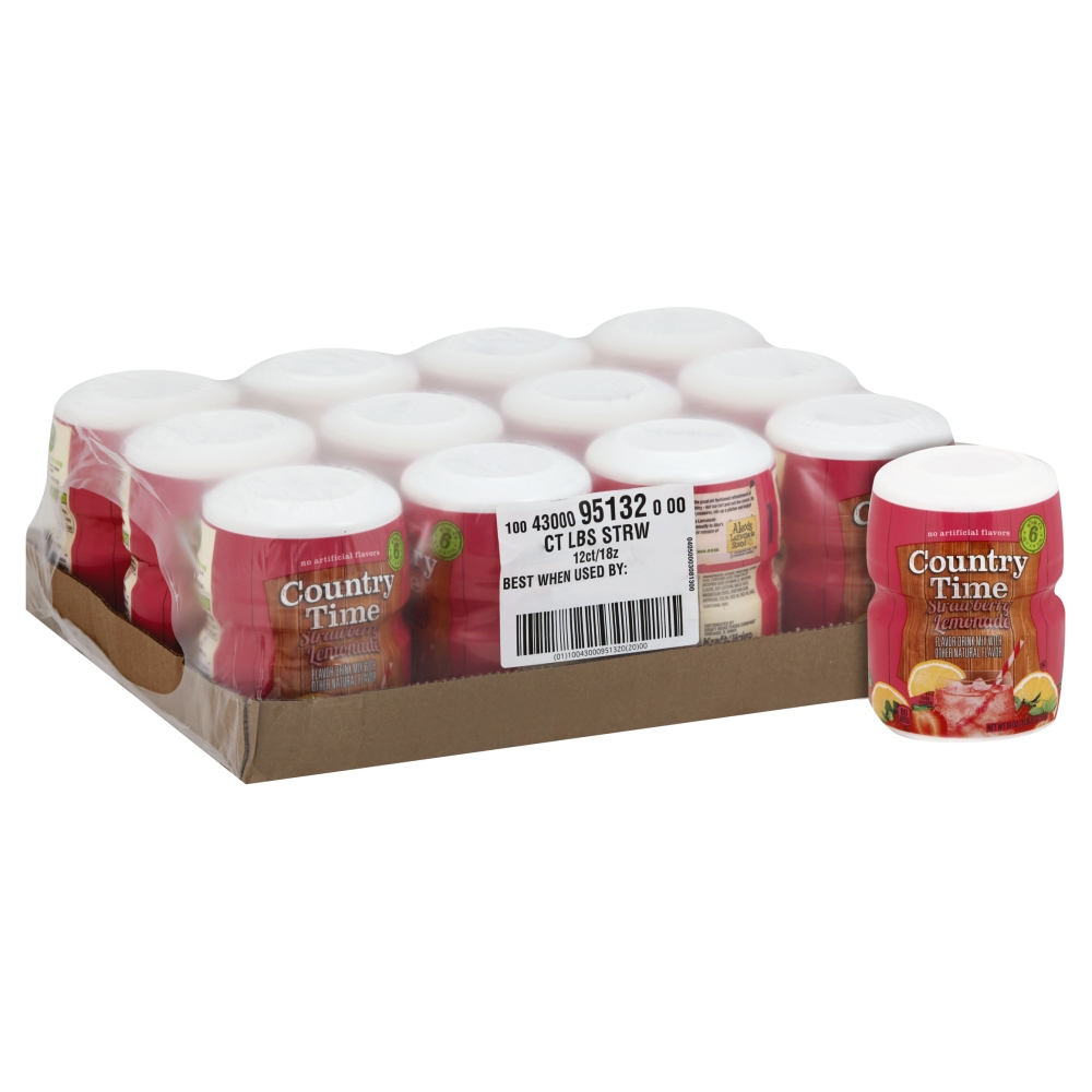 Country Time Strawberry Lemonade Drink Mix, 18 Ounce -- 12 per case