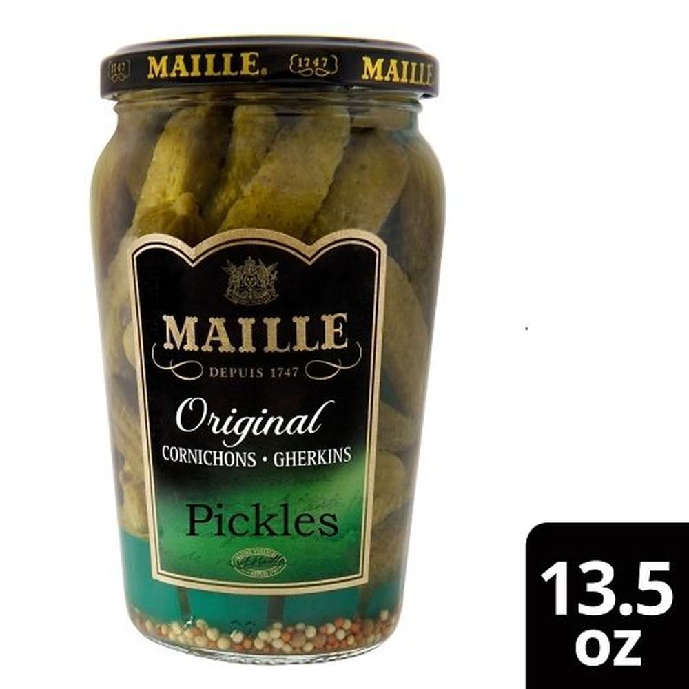 Maille Cornichons Pickle, Whole Jar, 13.5 Fluid Ounce -- 12 Per Case