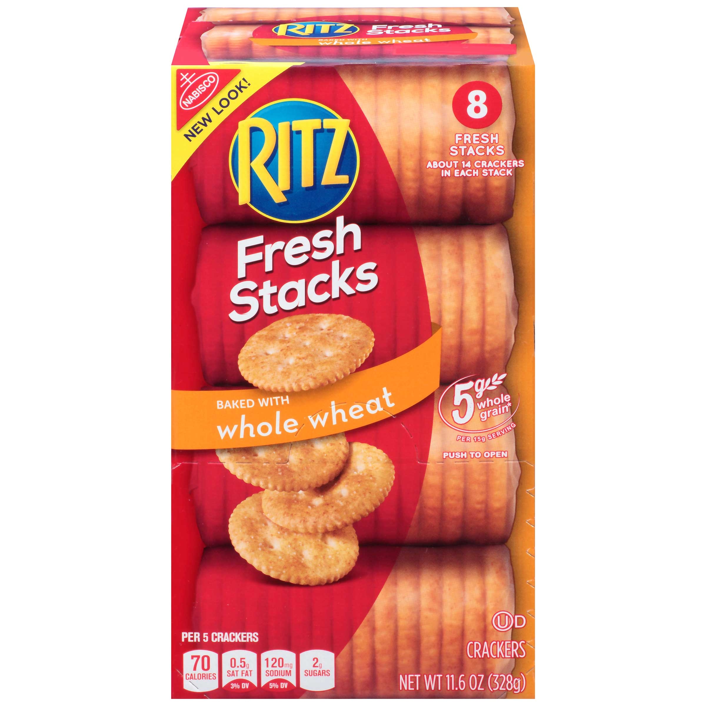 Nabisco Ritz Whole Wheat Fresh Stacks Cracker, 11.6 Ounce -- 6 per case.