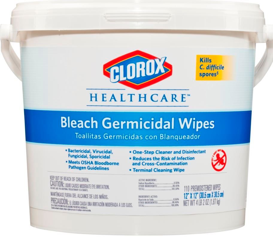 Clorox Commercial Solutions Germicidal Wipes, 110 Count -- 2 Per Case